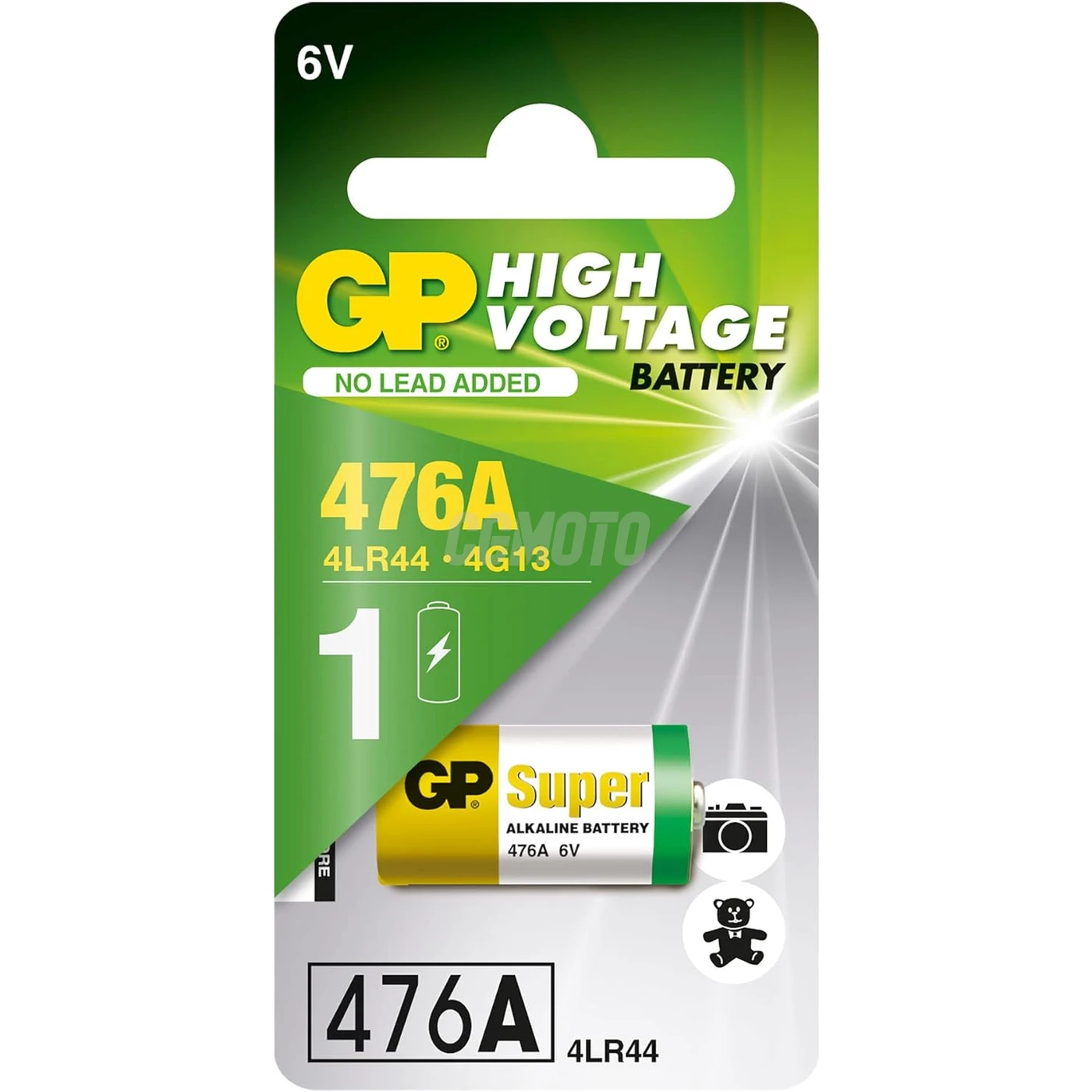 1 batteria alcalina 4LR44 6 V Super 