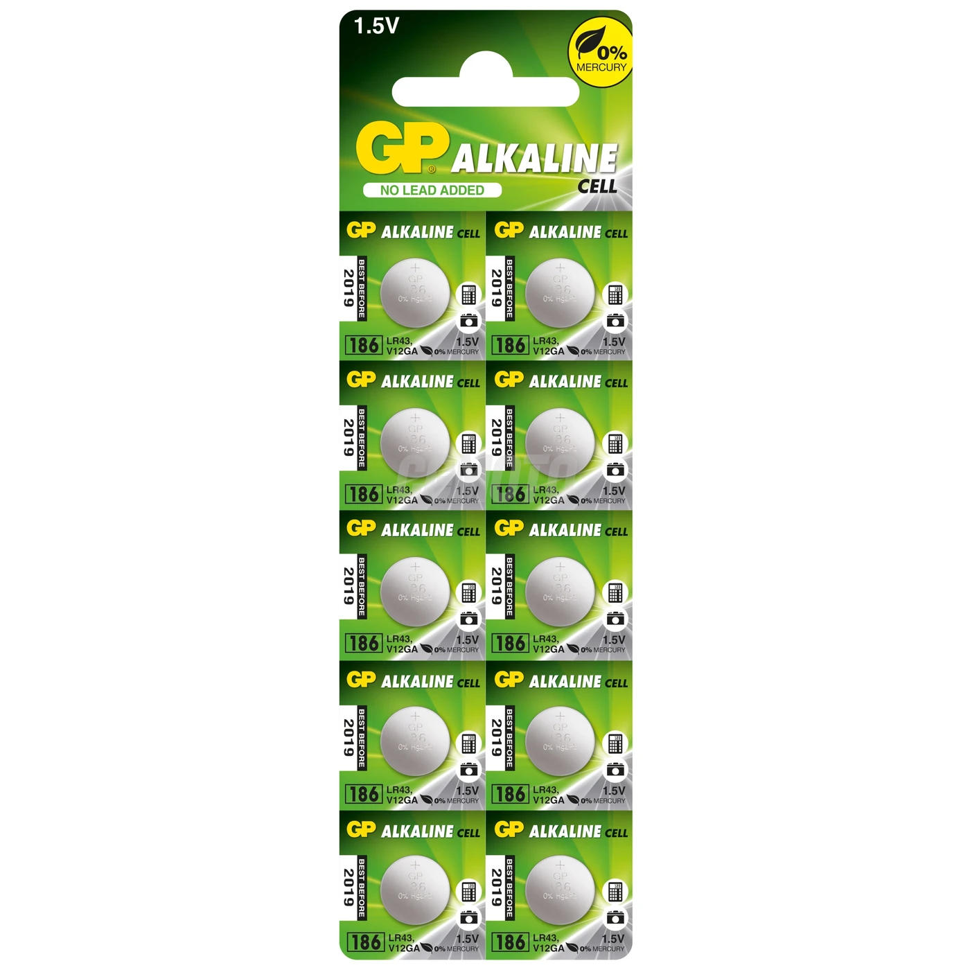 10 batterie a bottone alcalinass LR43 1,5 V 