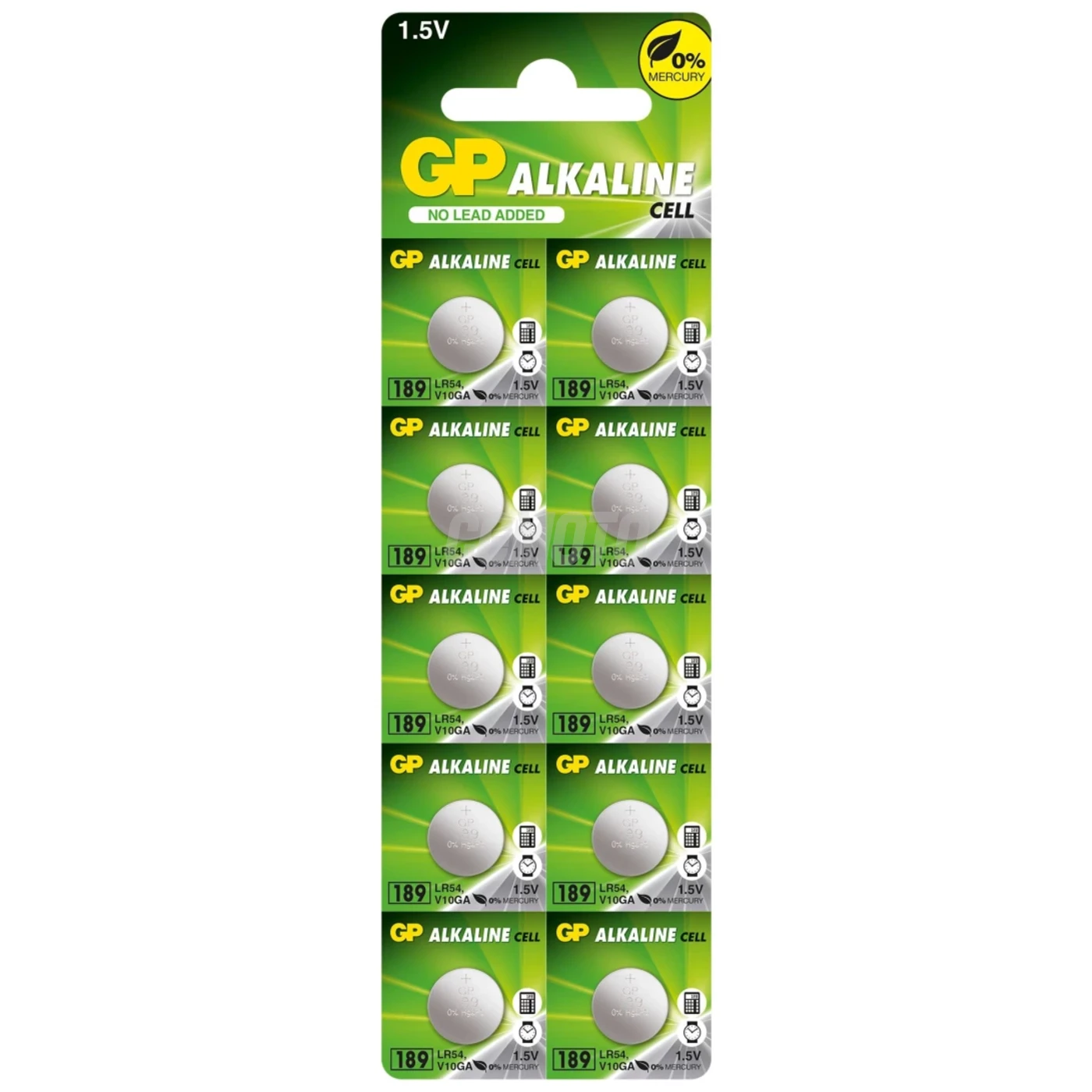 10 batterie a bottone alcalinass LR54 1,5 V 