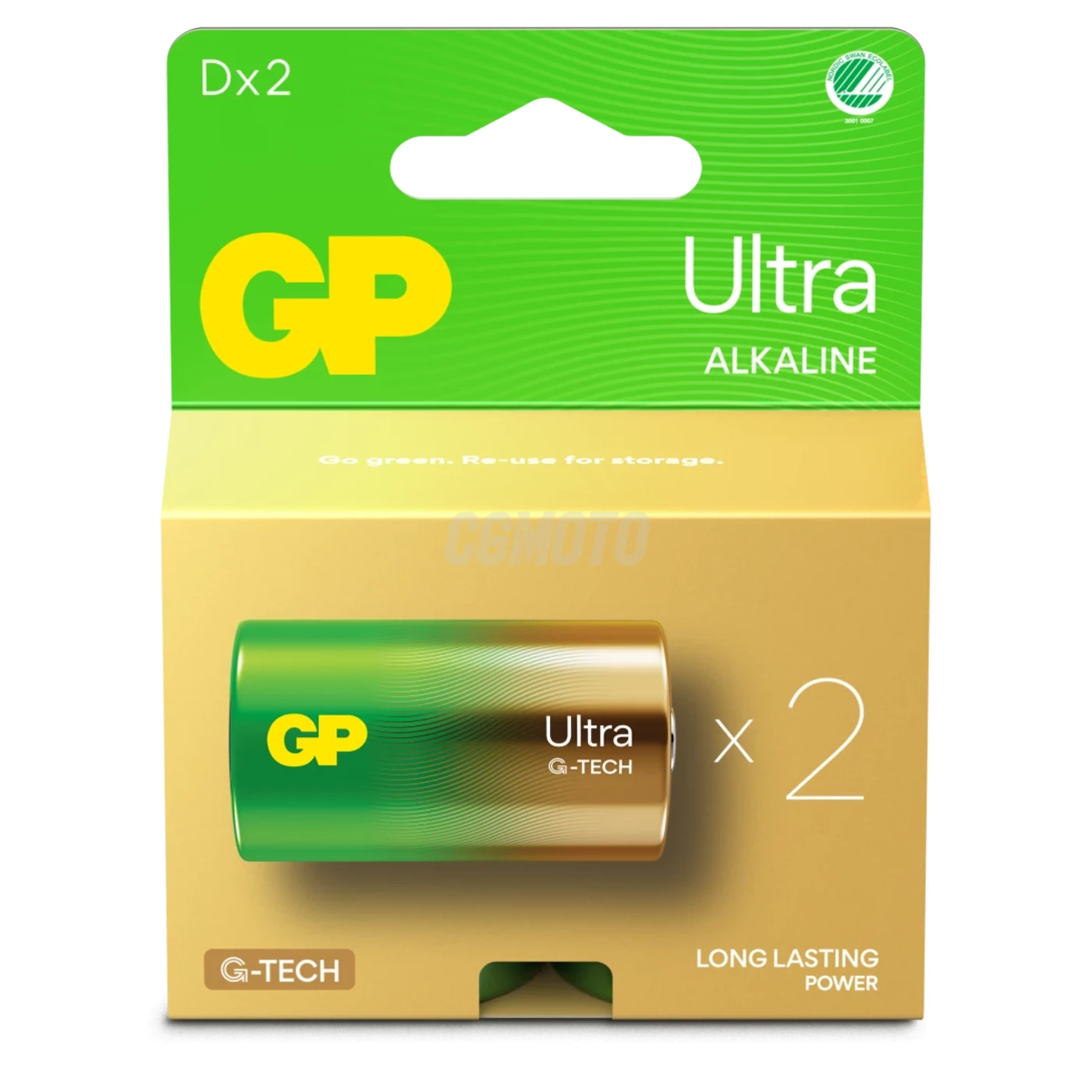 2 batterie alcaline D 1,5 V Ultra 