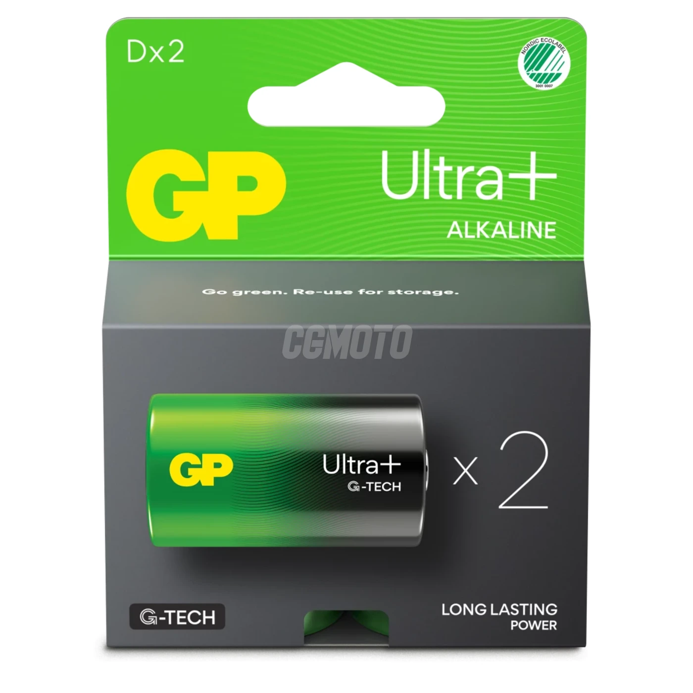 2 batterie alcaline D 1,5 V Ultra Plus 