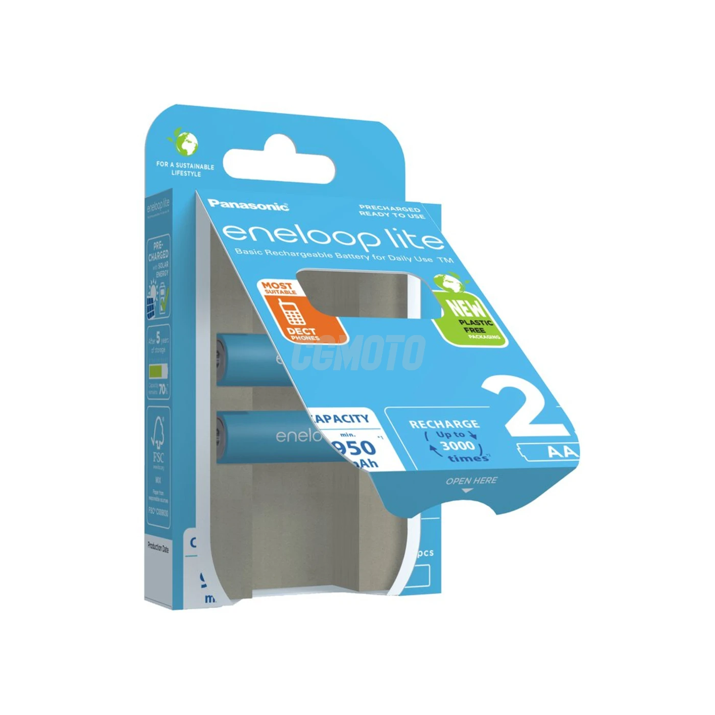 2 batterie ricaricabili NIMH AA 1,2 V Lite 950mAh