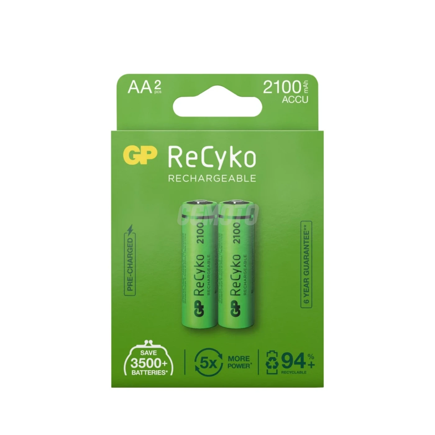 2 batterie ricaricabili NIMH AA 1,2 V Recyko 2100 mAh