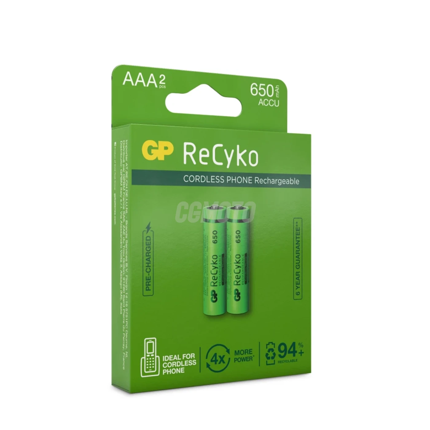 2 batterie ricaricabili NIMH AAA 1,2 V Recyko 650 mAh