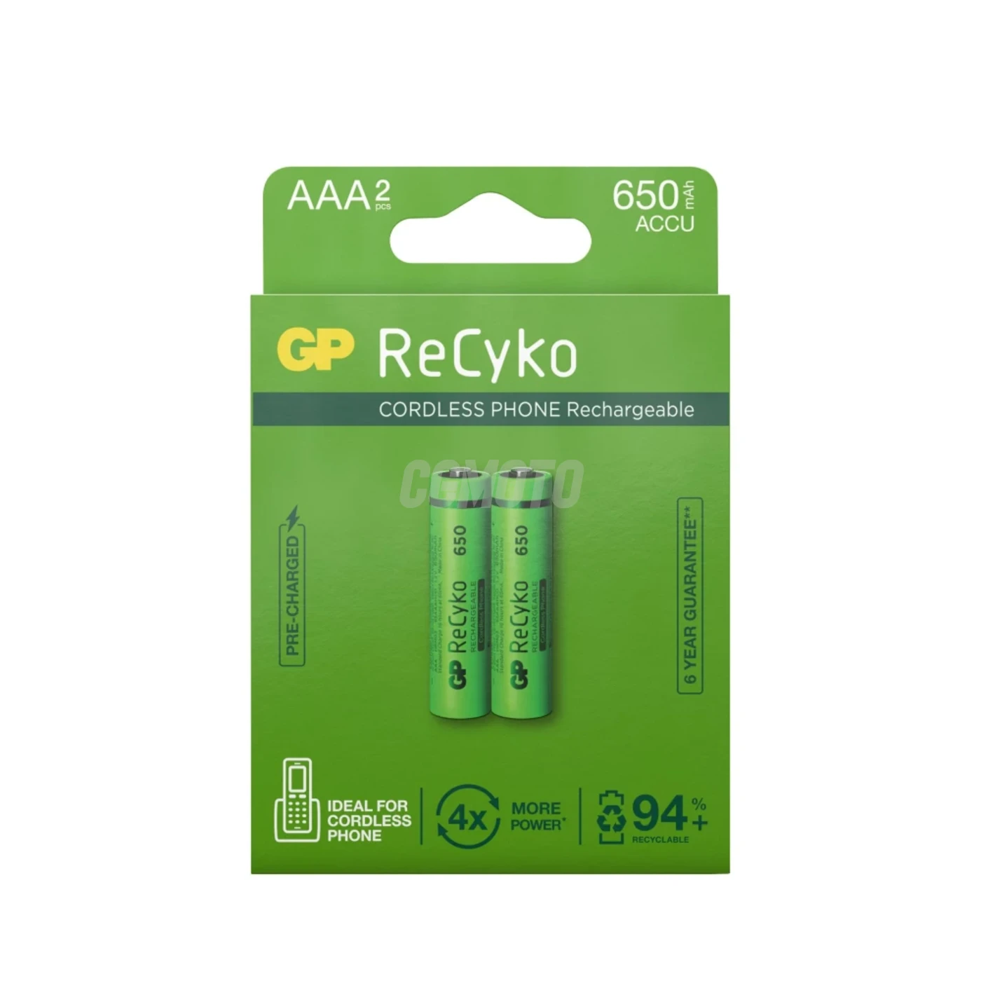 2 batterie ricaricabili NIMH AAA 1,2 V Recyko 650 mAh