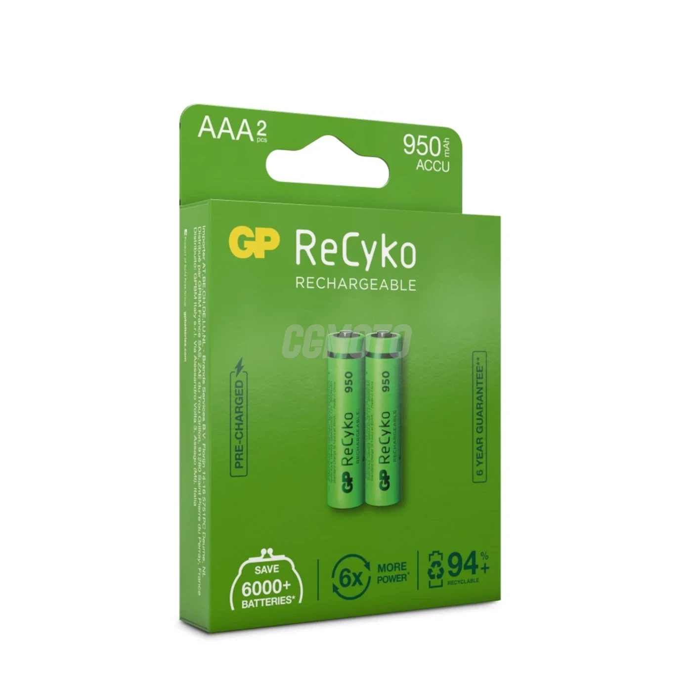2 batterie ricaricabili NIMH AAA 1,2 V Recyko 950 mAh