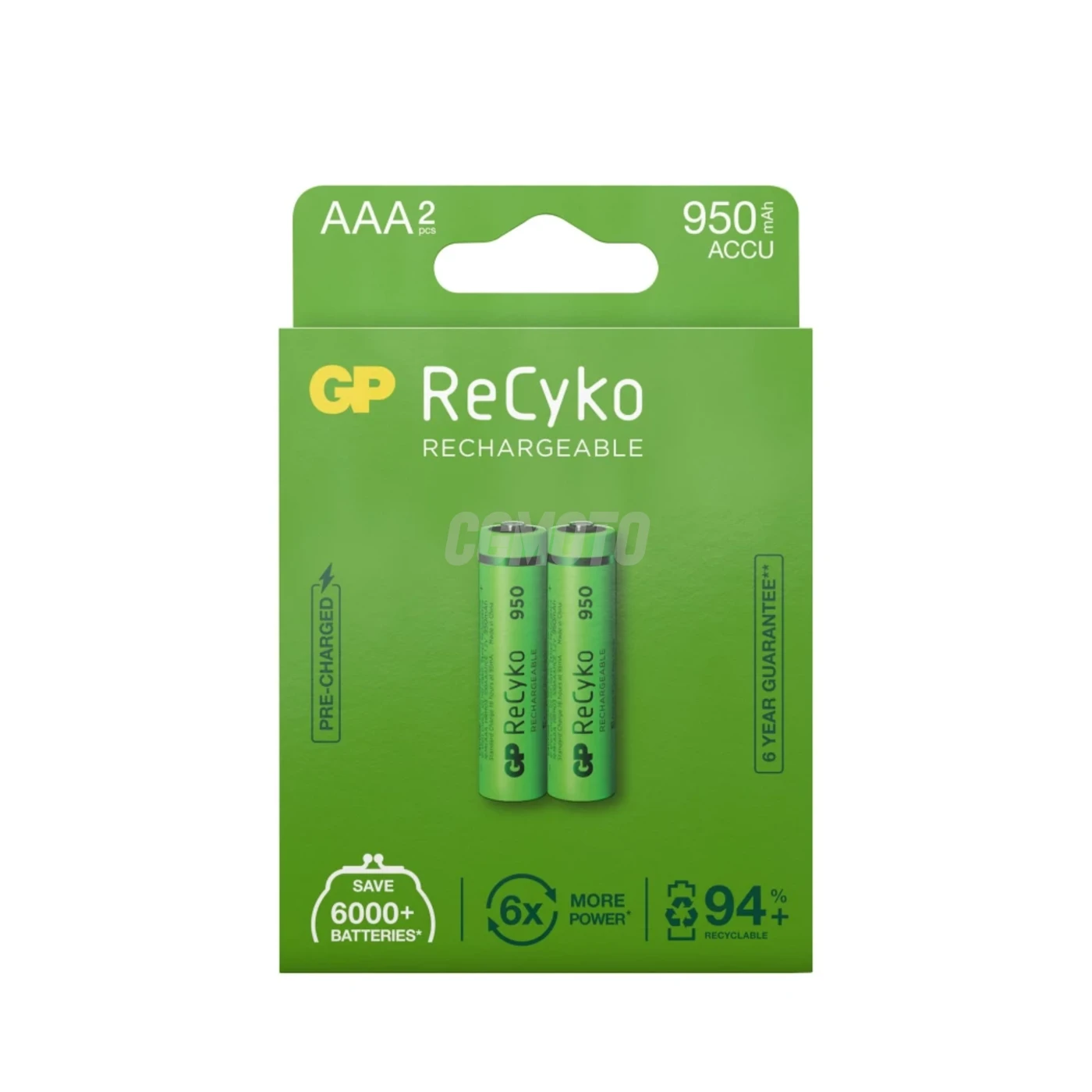 2 batterie ricaricabili NIMH AAA 1,2 V Recyko 950 mAh