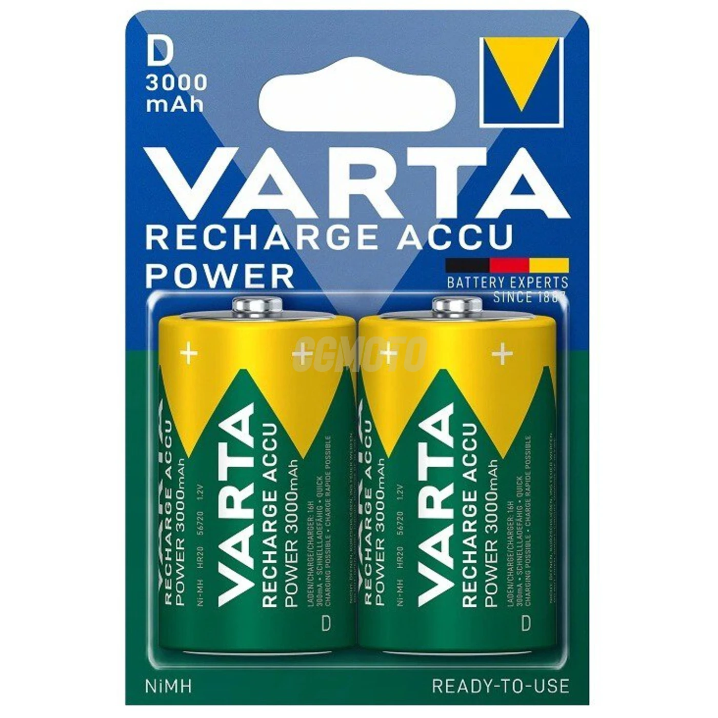 2 batterie ricaricabili NIMH LR20/D 1,2 V Ready2Use 3000 mAh 