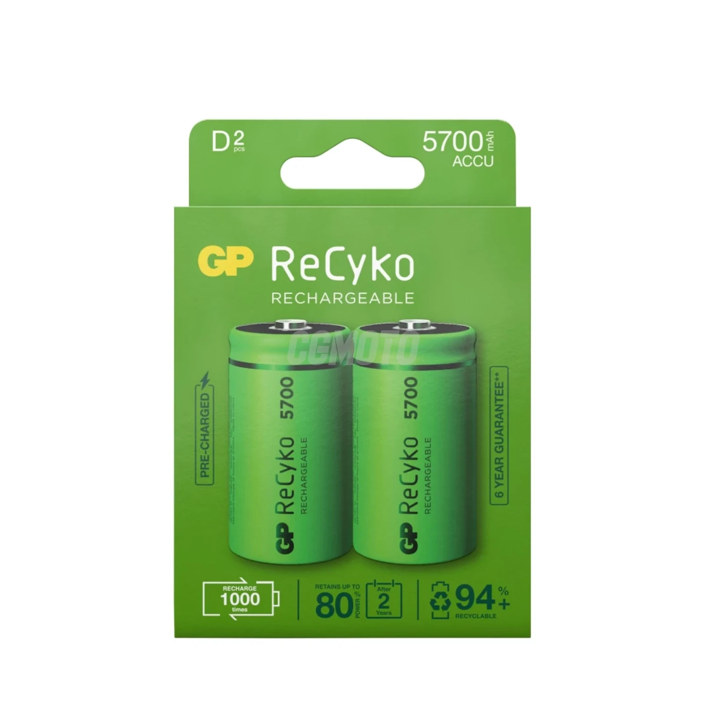 Blister di 2 Batterie D Ricaricabili Recyko+ 5700mAh