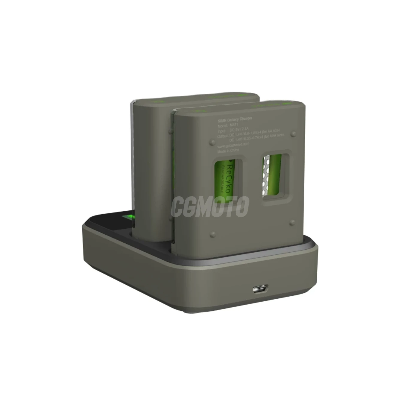 Caricatore rapido 2-4 ore M451 USB + 8 batterie AA 2600mAh + Dock D851