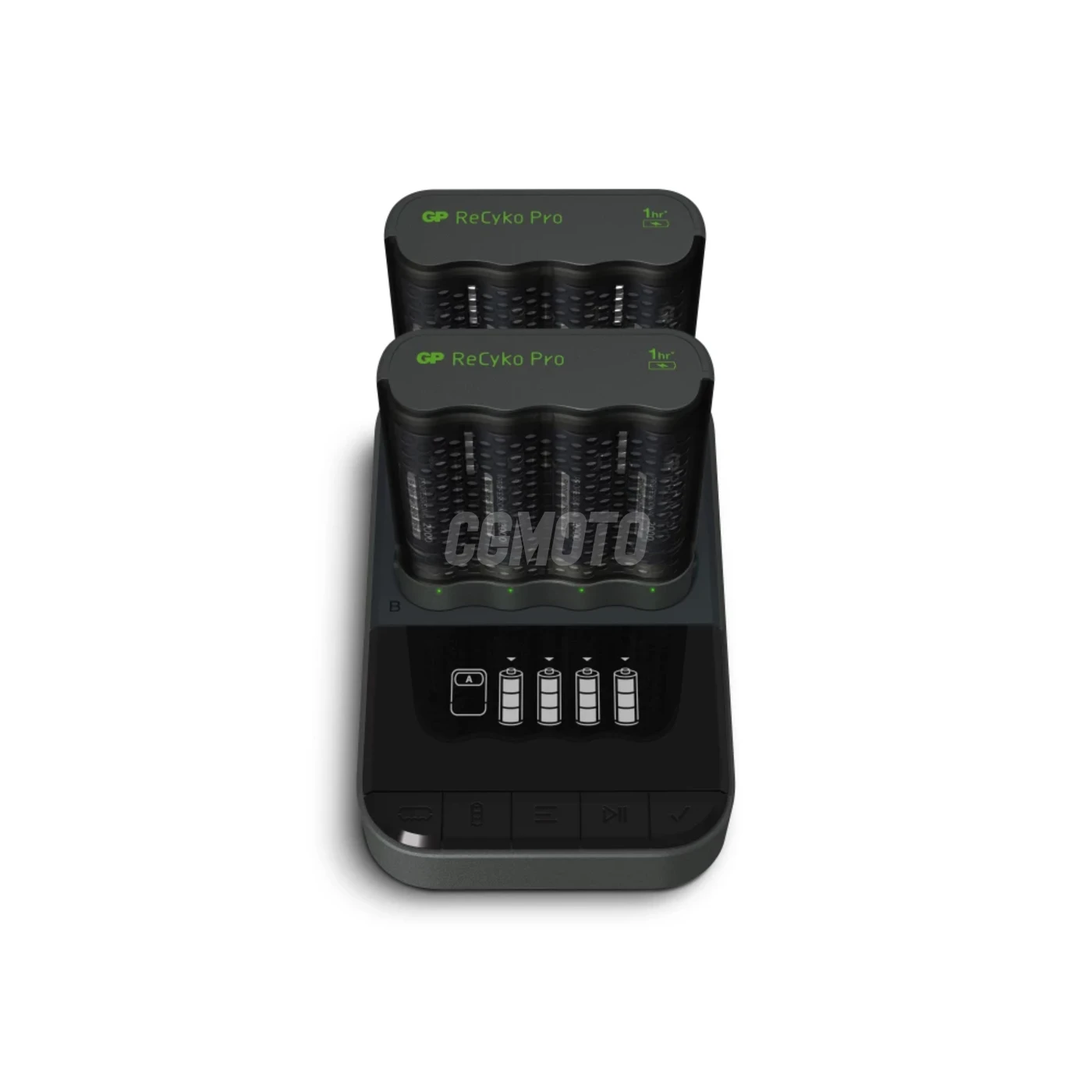 2 Caricabatterie USB veloci GP P461 + Dock D861 + 8 batterie AA 2000mAh Pro