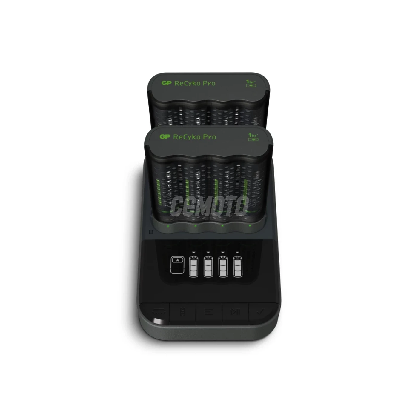 2 Caricabatterie USB veloci GP P461 + Dock D861 + 8 batterie AA 2000mAh Pro Photoflash