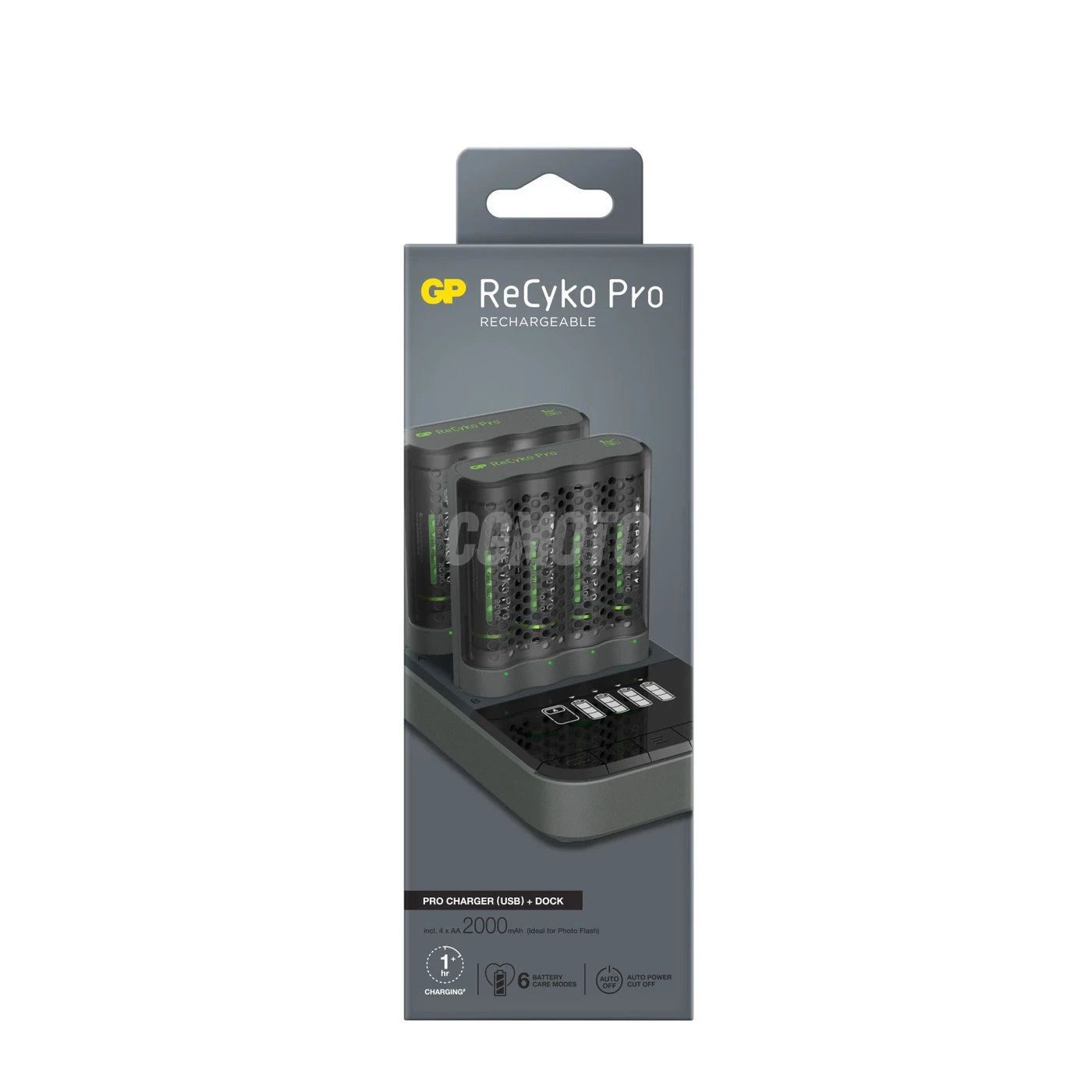 2 Caricabatterie USB veloci GP P461 + Dock D861 + 8 batterie AA 2000mAh Pro Photoflash