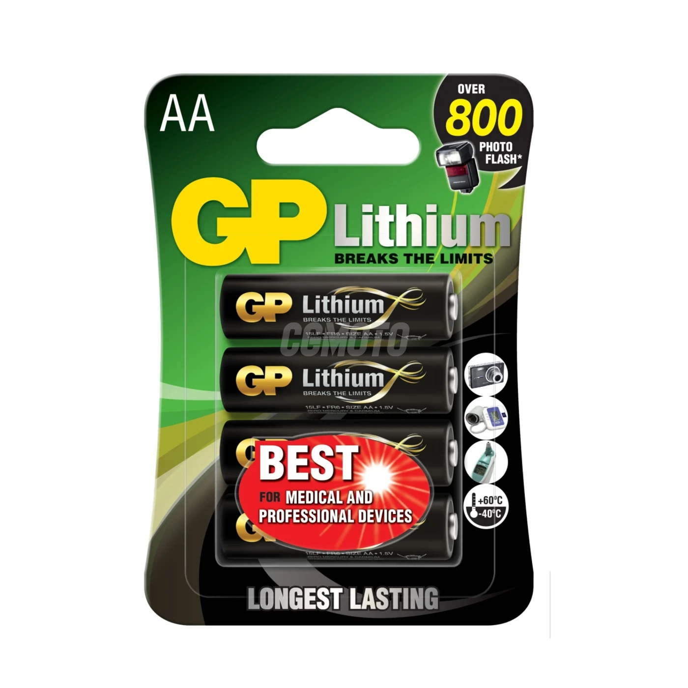 4 batterie al litio AA 1,5 V 