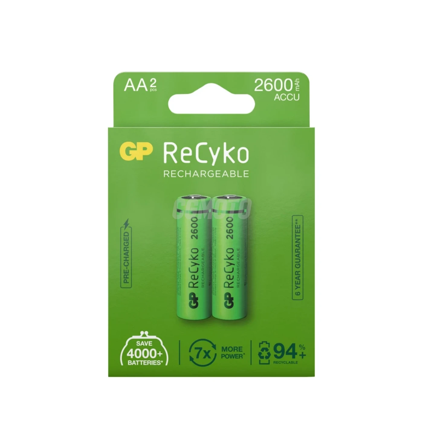 4 batterie ricaricabili NIMH AA 1,2 V Recyko 2600 mAh