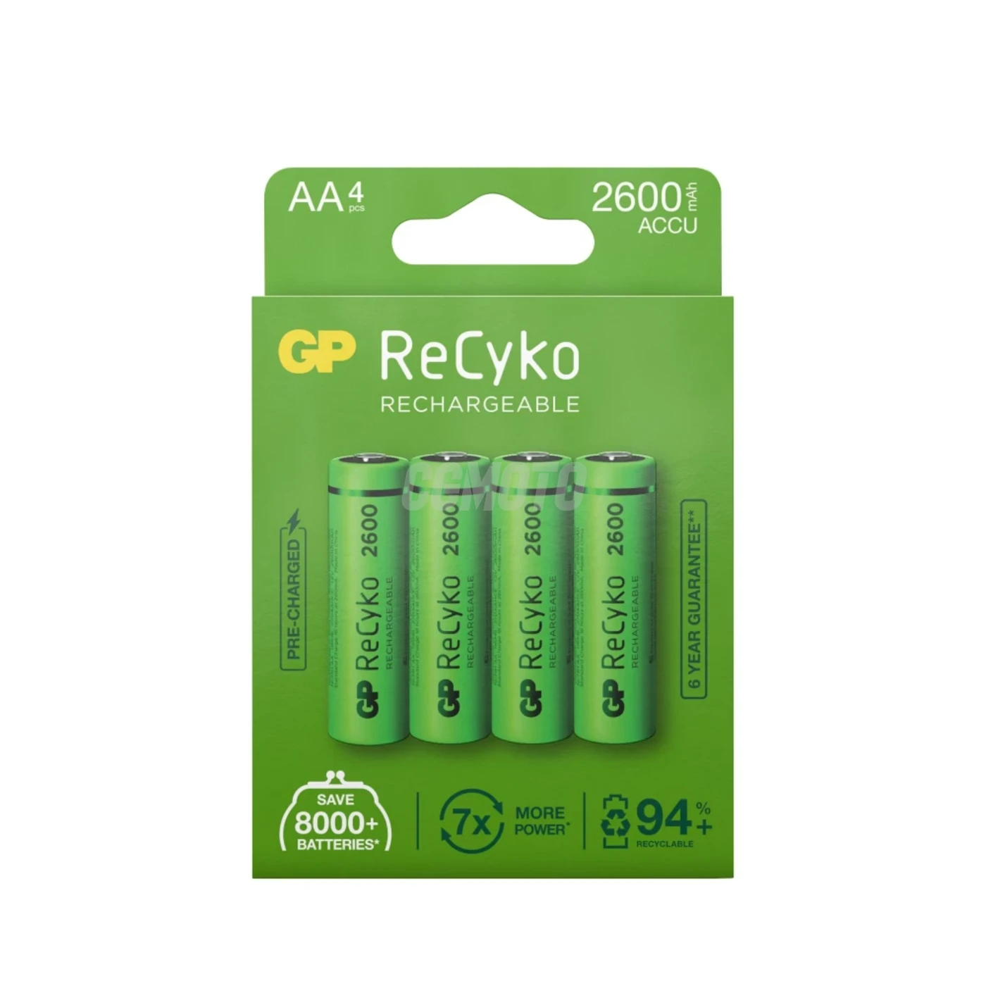 4 batterie ricaricabili NIMH AA 1,2 V Recyko 2600 mAh