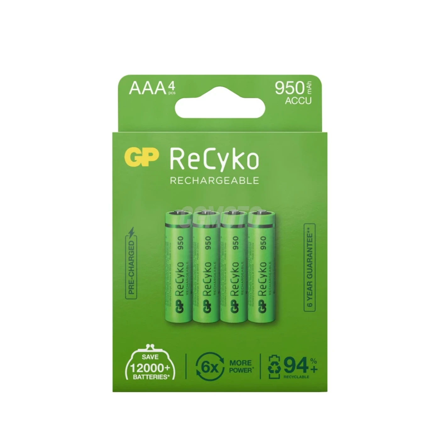 4 batterie ricaricabili NIMH AAA 1,2 V Recyko 950 mAh