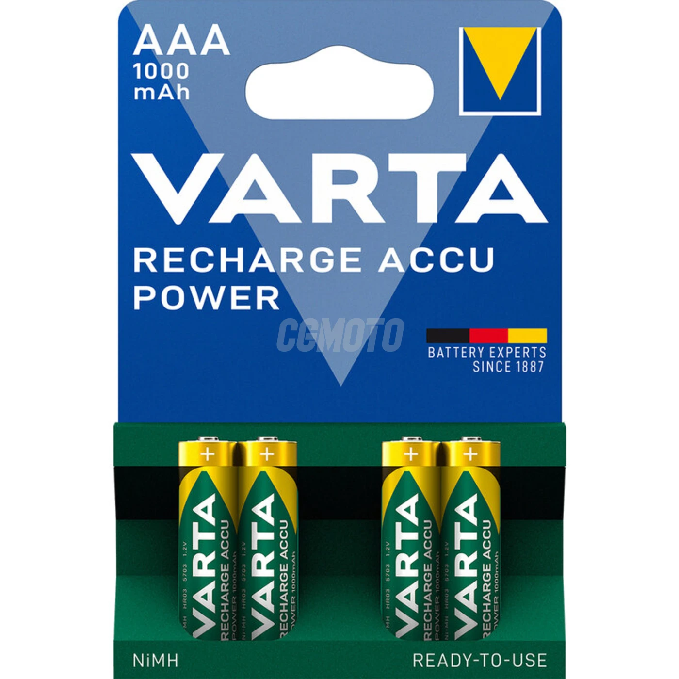 4 batterie ricaricabili NIMH LR03/AAA 1,2 V Ready2Use 1000 mAh