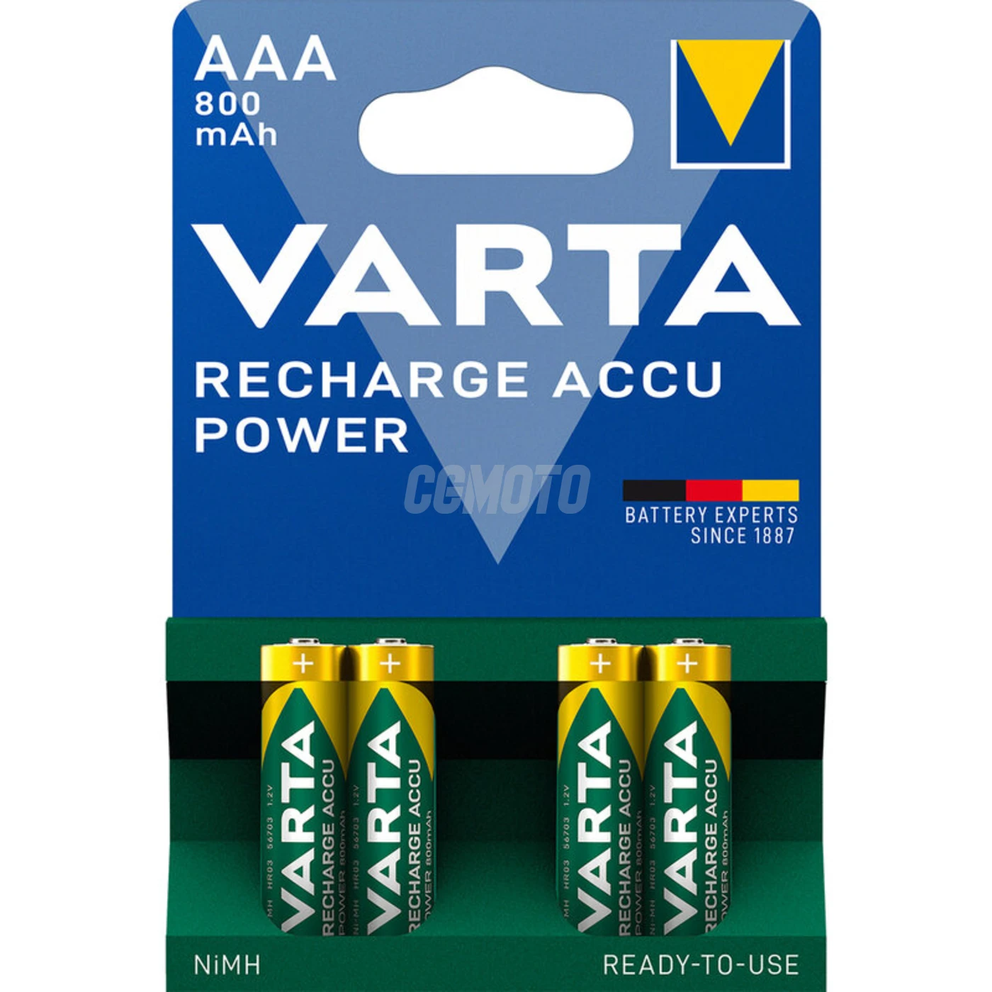 4 batterie ricaricabili NIMH LR03/AAA 1,2 V Ready2Use 800 mAh 