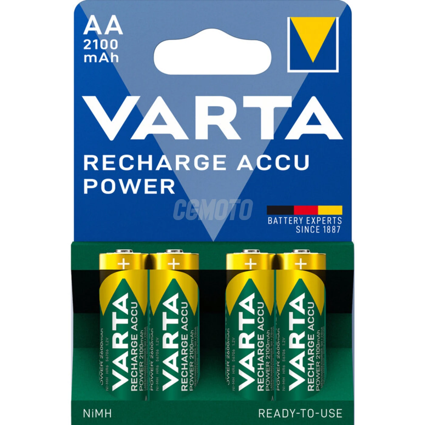 4 batterie ricaricabili NIMH LR6/AA 1,2 V Ready2Use 2100 mAh