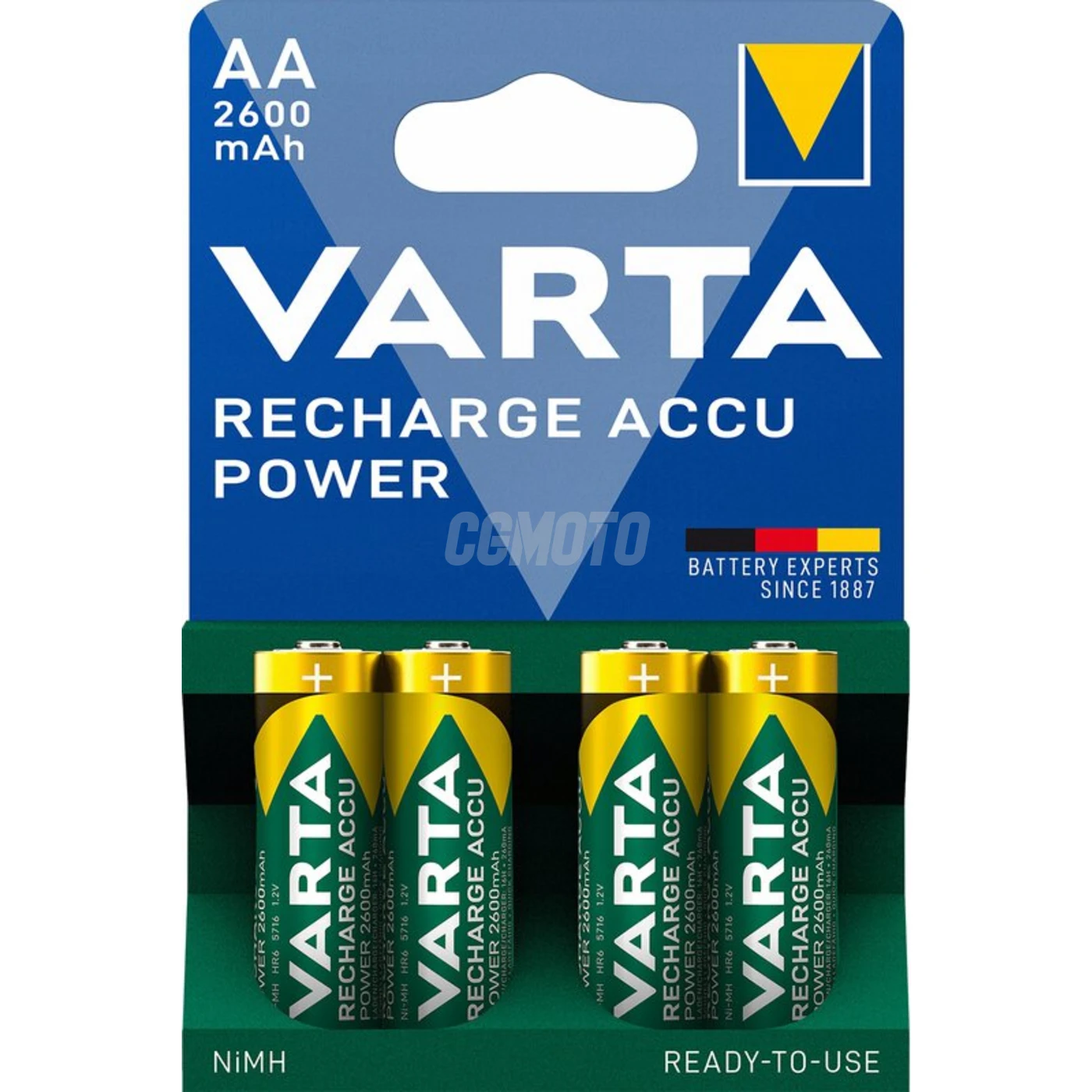 4 batterie ricaricabili NIMH LR6/AA 1,2 V Ready2Use 2600 mAh 