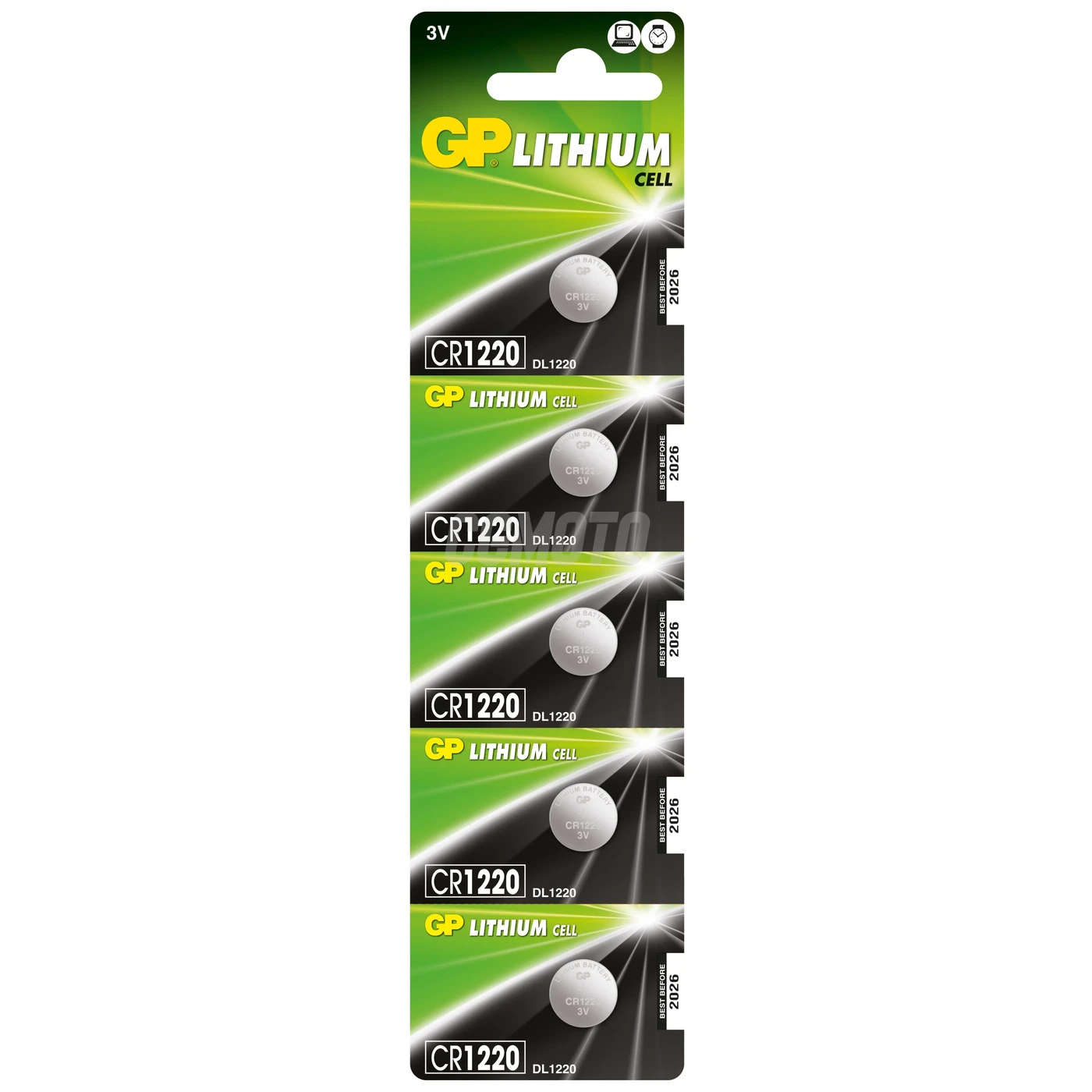 5 batteria a bottone  litio CR1220 3 V