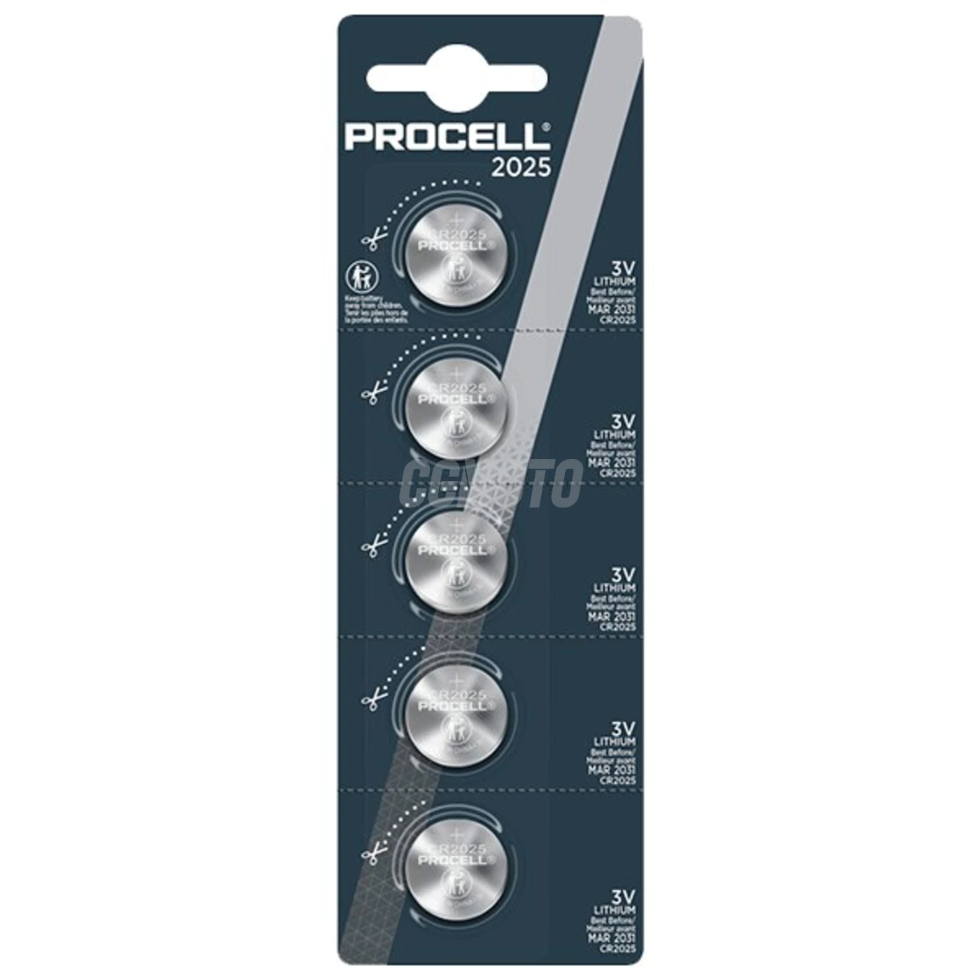 5 batterie a bottone al litio CR2025 3 V 