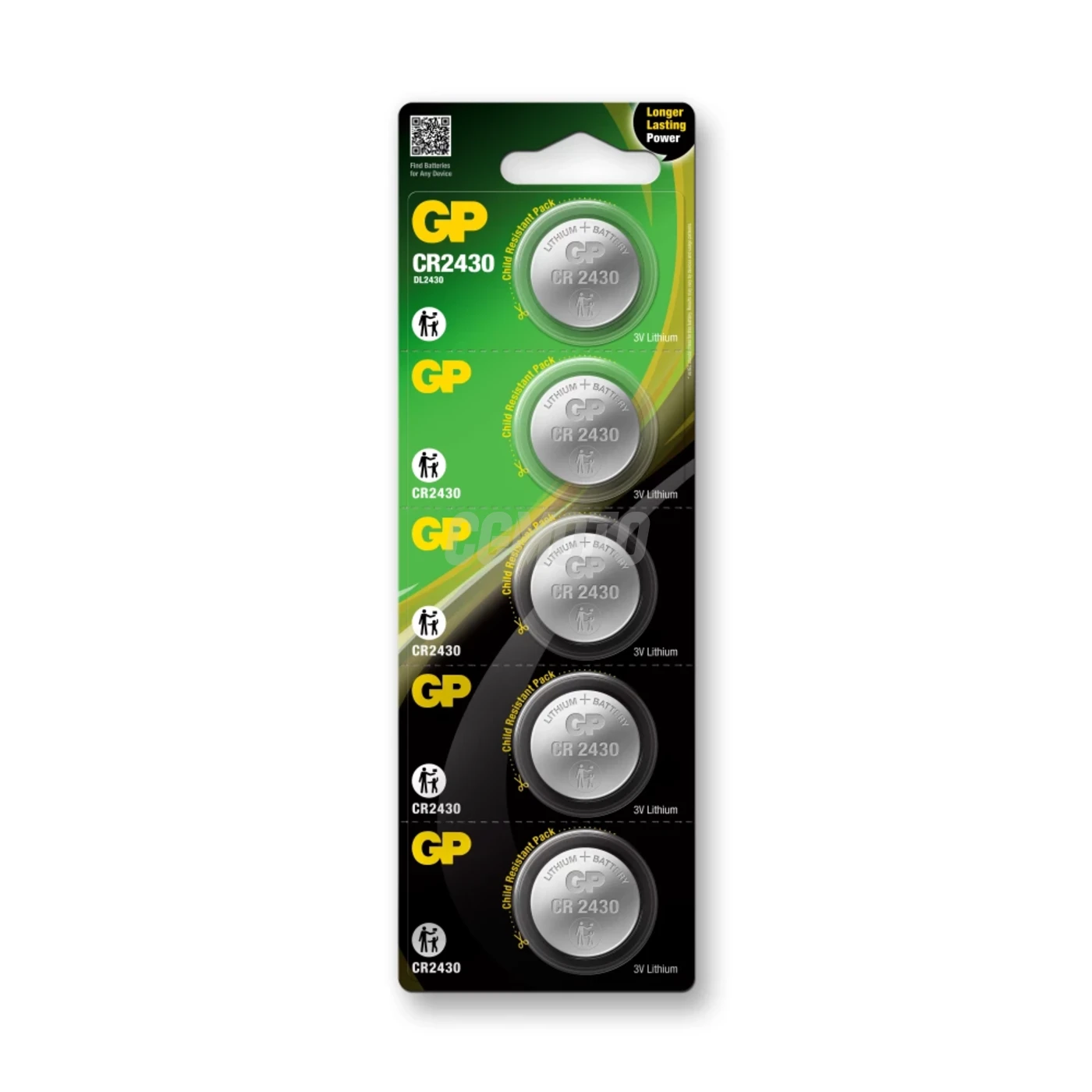 5 batterie a bottone al litio CR2430 3 V 
