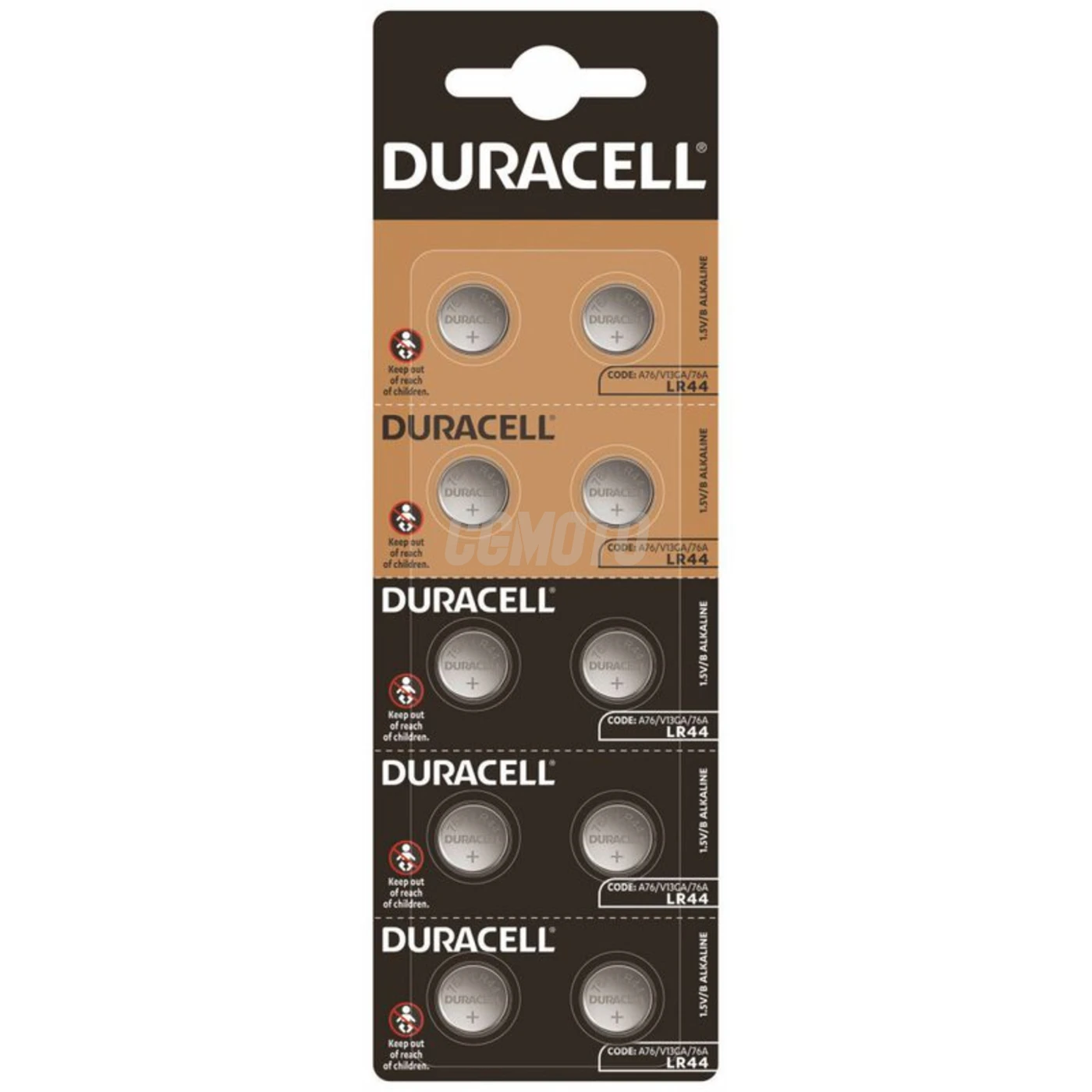 Duracell G13/LR44/A76/L1154/157 x 10 pile