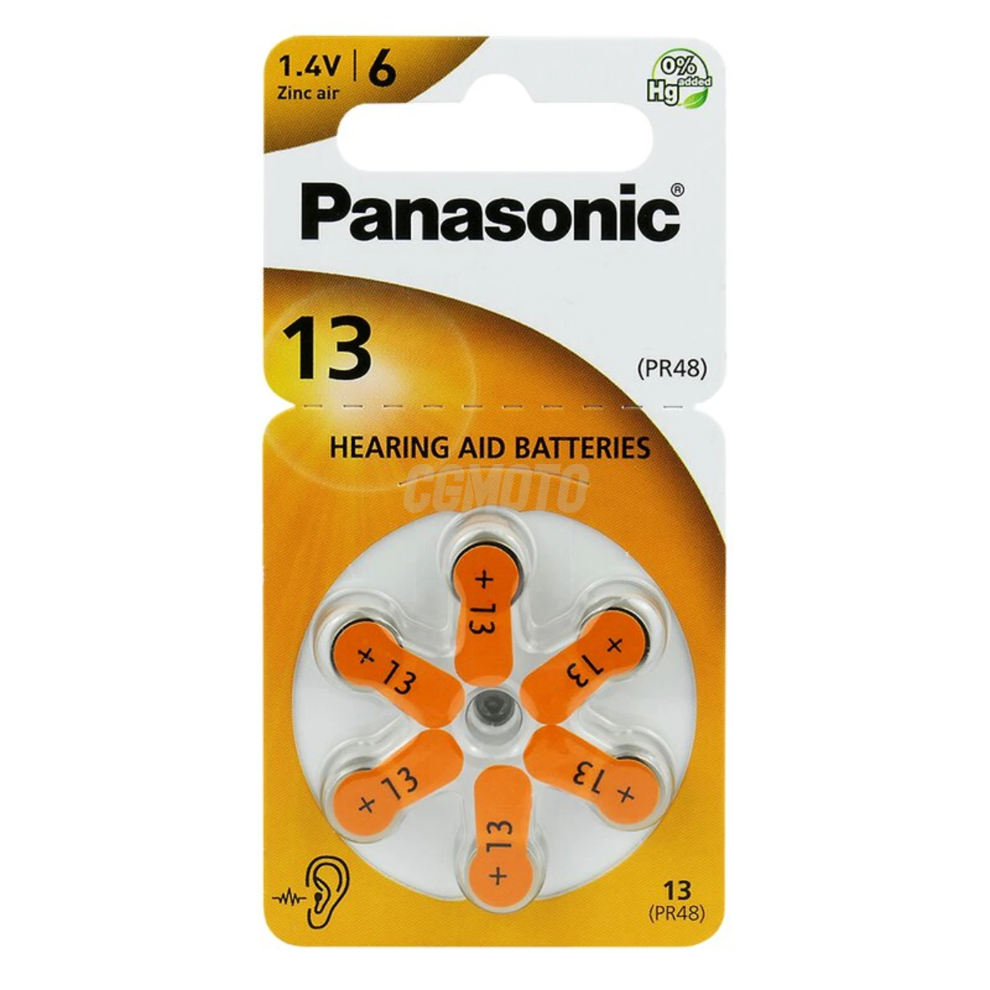 6 batterie acustiche zinco-aria 13 1,4 V 