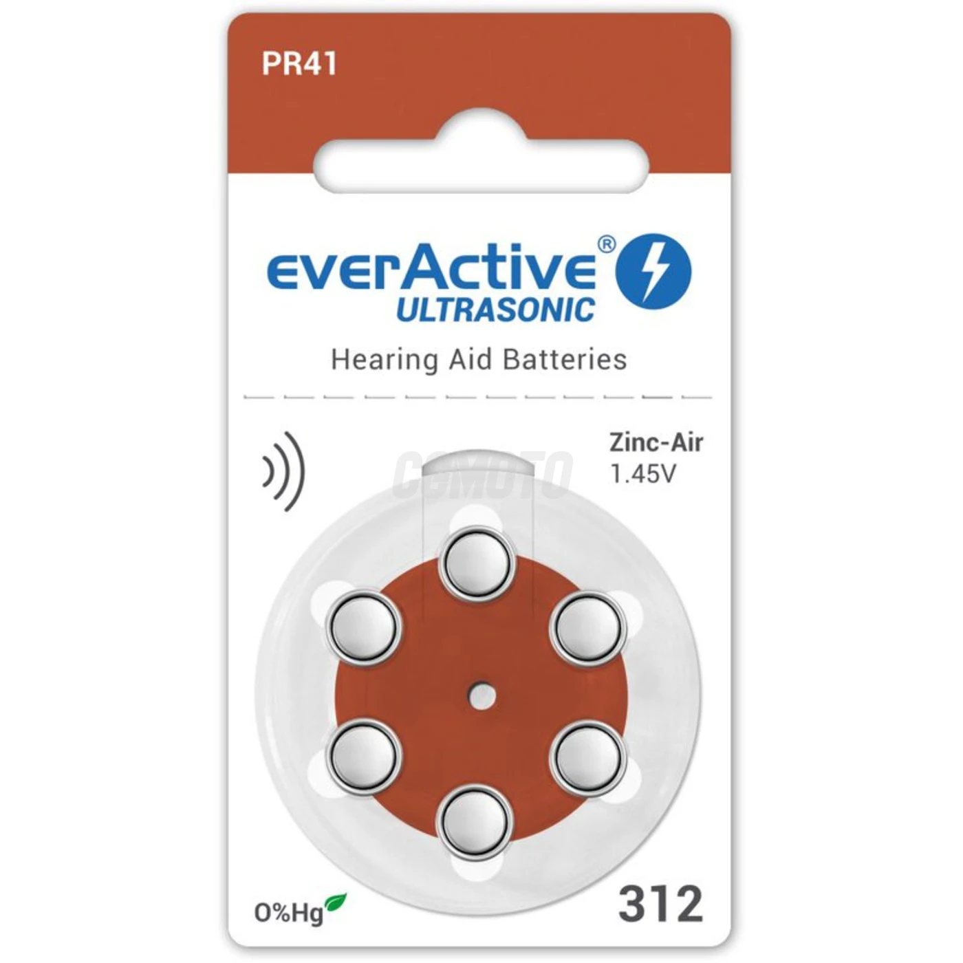 6 batterie acustiche zinco-aria 312 1,45 V Ultrasonic 