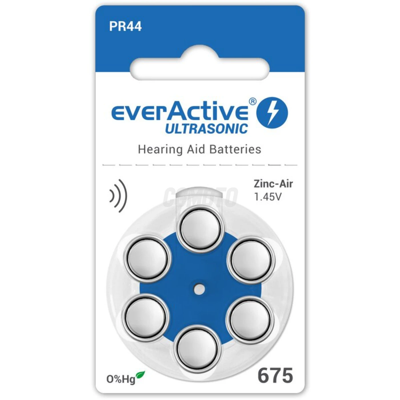 6 batterie acustiche zinco-aria 675 1,45 V Ultrasonic 