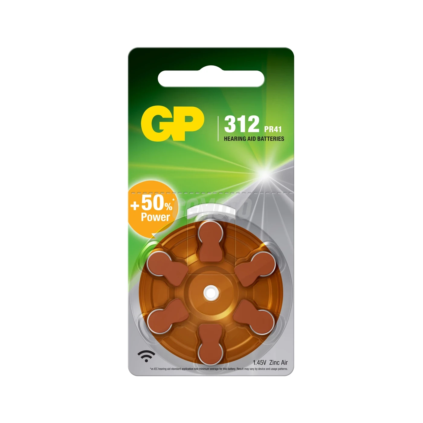 6 batterie acustiche zinco-aria A312 1,45 V 