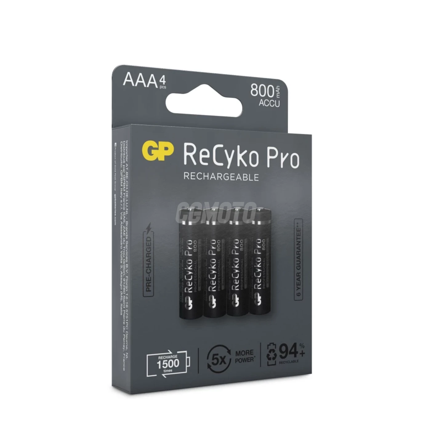 Blister da 4 batterie ricaricabile Recyko+ AAA 800mAh (Professionale)