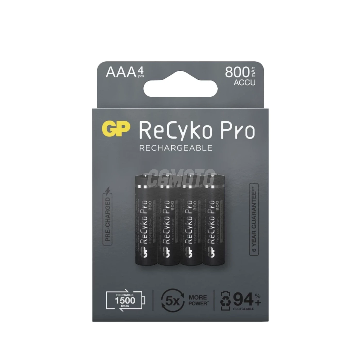 Blister de 4 piles rechargeable Recyko+ AAA 800mAh (Professionnel)