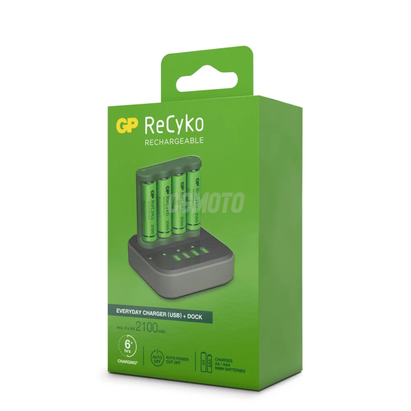 Caricabatterie 6 ore GP B421 (USB) + 4 batterie NiMH AA 2000 mAh + stazione D451