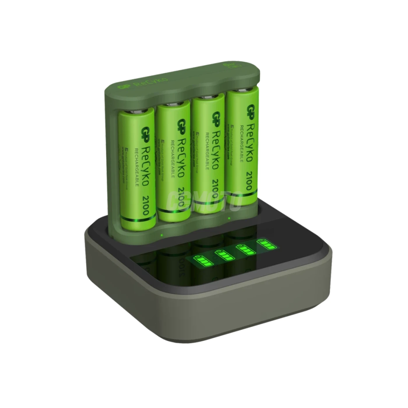 Caricabatterie 6 ore GP B421 (USB) + 4 batterie NiMH AA 2000 mAh + stazione D451