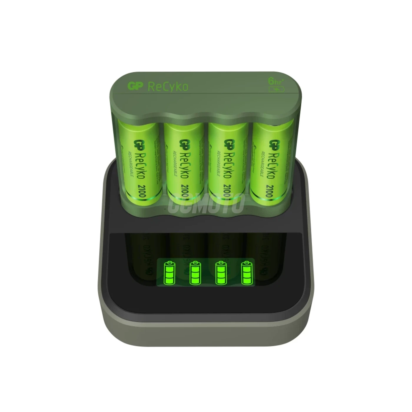 Caricabatterie 6 ore GP B421 (USB) + 4 batterie NiMH AA 2000 mAh + stazione D451