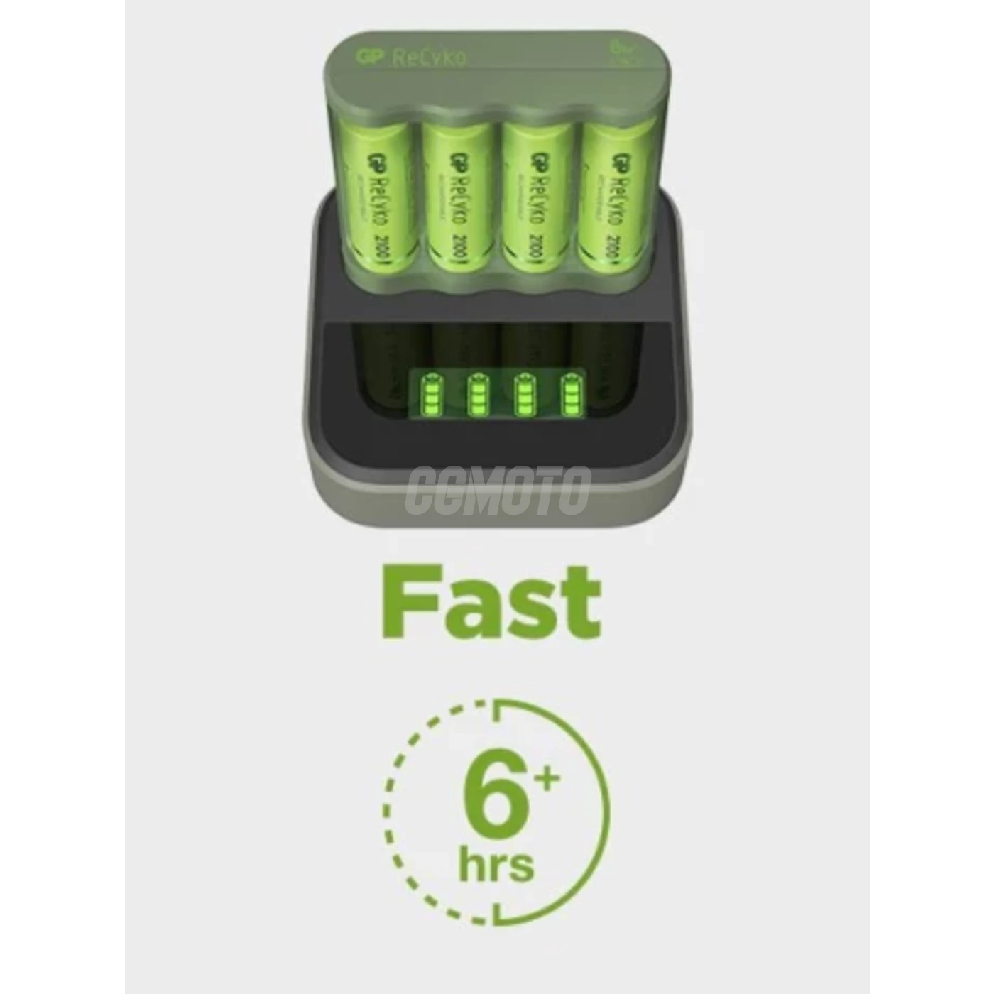 Caricabatterie 6 ore GP B421 (USB) + 4 batterie NiMH AA 2000 mAh + stazione D451