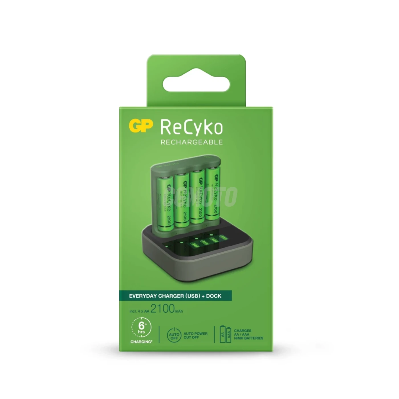 Caricabatterie 6 ore GP B421 (USB) + 4 batterie NiMH AA 2000 mAh + stazione D451