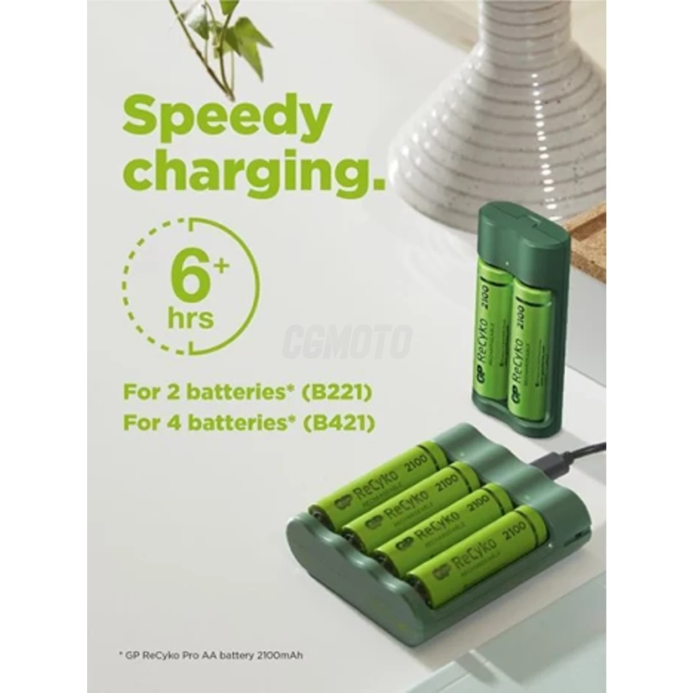 Caricabatterie 6 ore GP B421 (USB) + 4 batterie NiMH AAA 850 mAh
