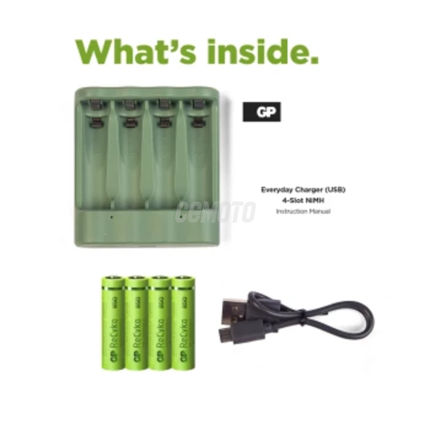Caricabatterie 6 ore GP B421 (USB) + 4 batterie NiMH AAA 850 mAh