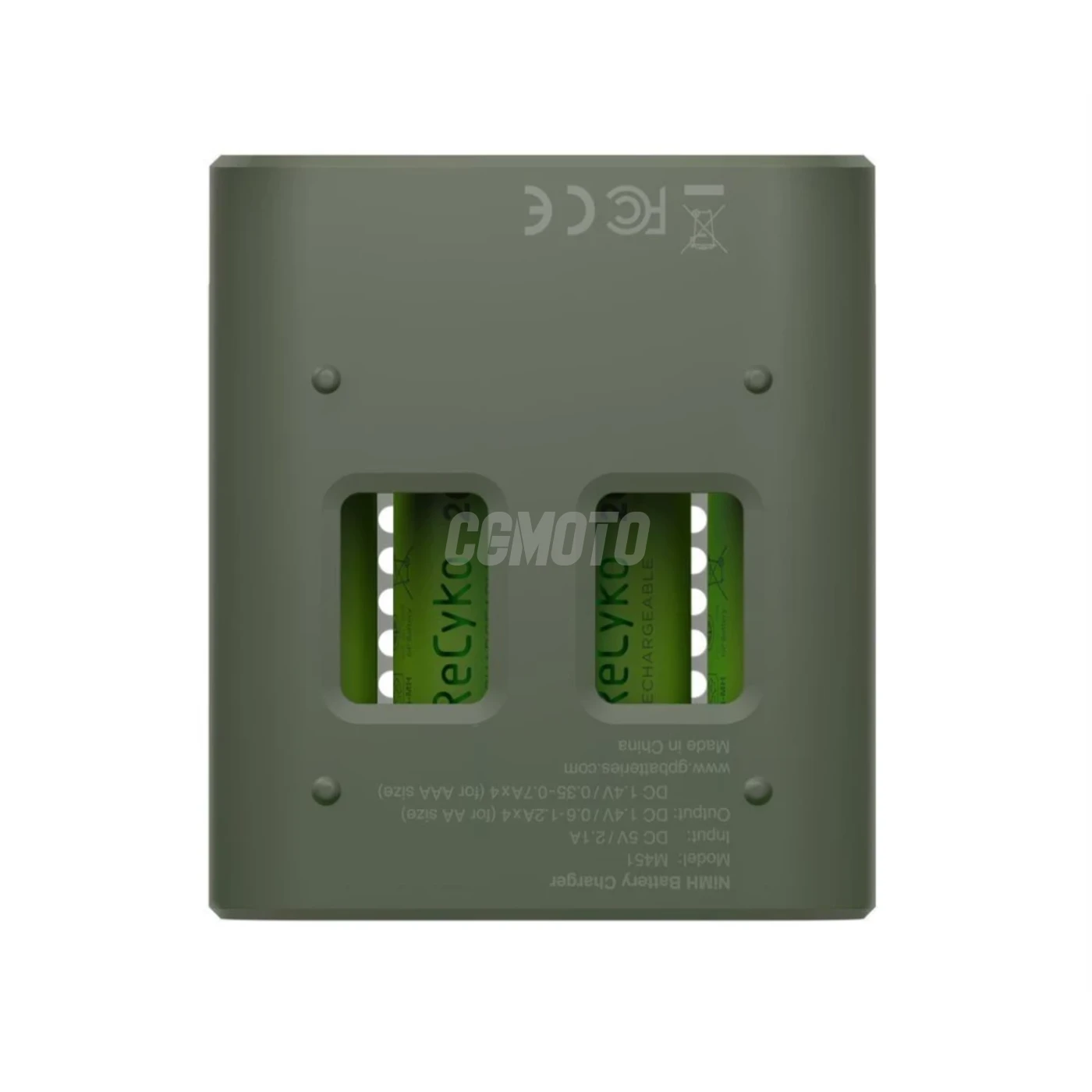 Caricabatterie rapido 2-4 ore M451 USB + 4 batterie NiMH AA  2600 mAh