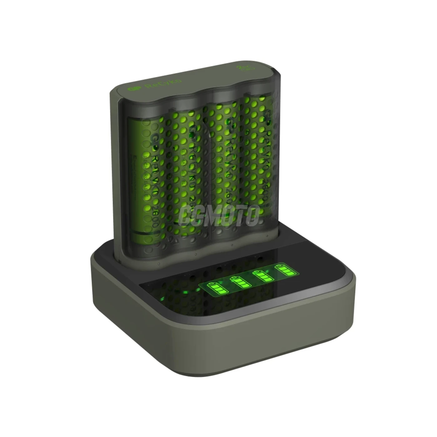 Caricabatterie rapido 2-4 ore M451 USB + 4 batterie NiMH AA  2600 mAh + stazione D451