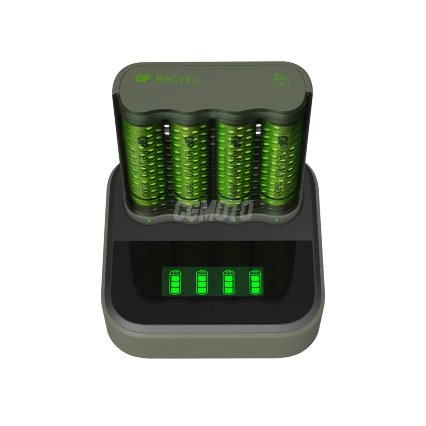 Caricabatterie rapido 2-4 ore M451 USB + 4 batterie NiMH AA  2600 mAh + stazione D451