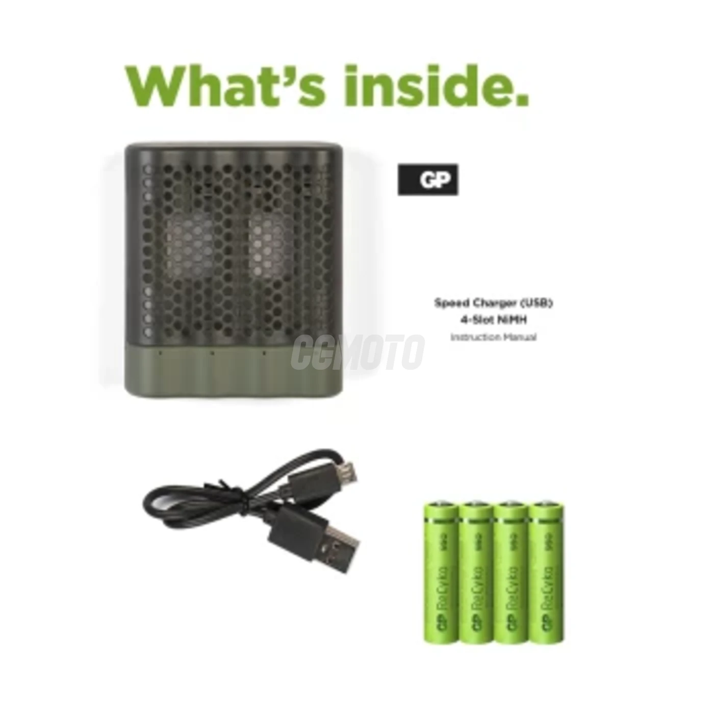 Caricabatterie rapido 2-4 ore M451 USB + 4 batterie NiMH AAA  950 mAh