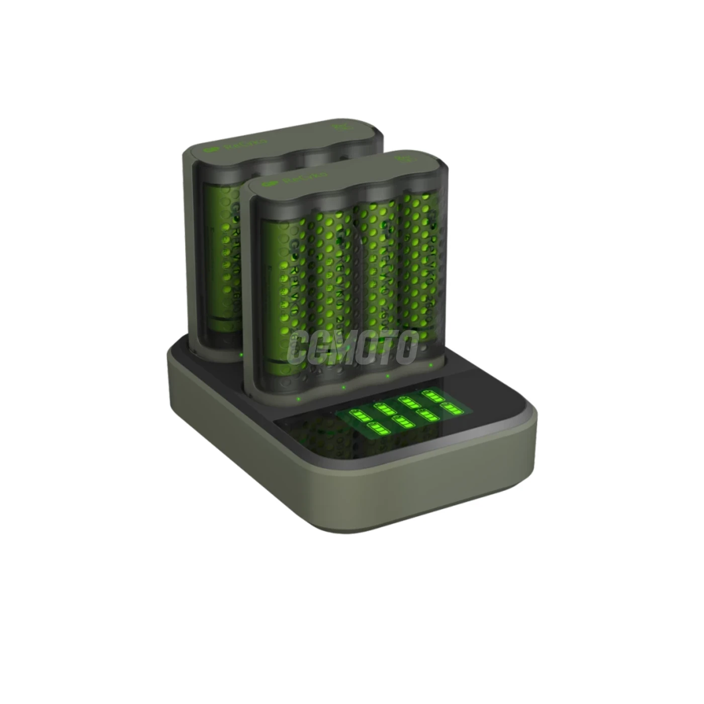 Caricabatterie rapido 2-4 ore M451 USB + 8 batterie NiMH AA  2600 mAh + stazione D851