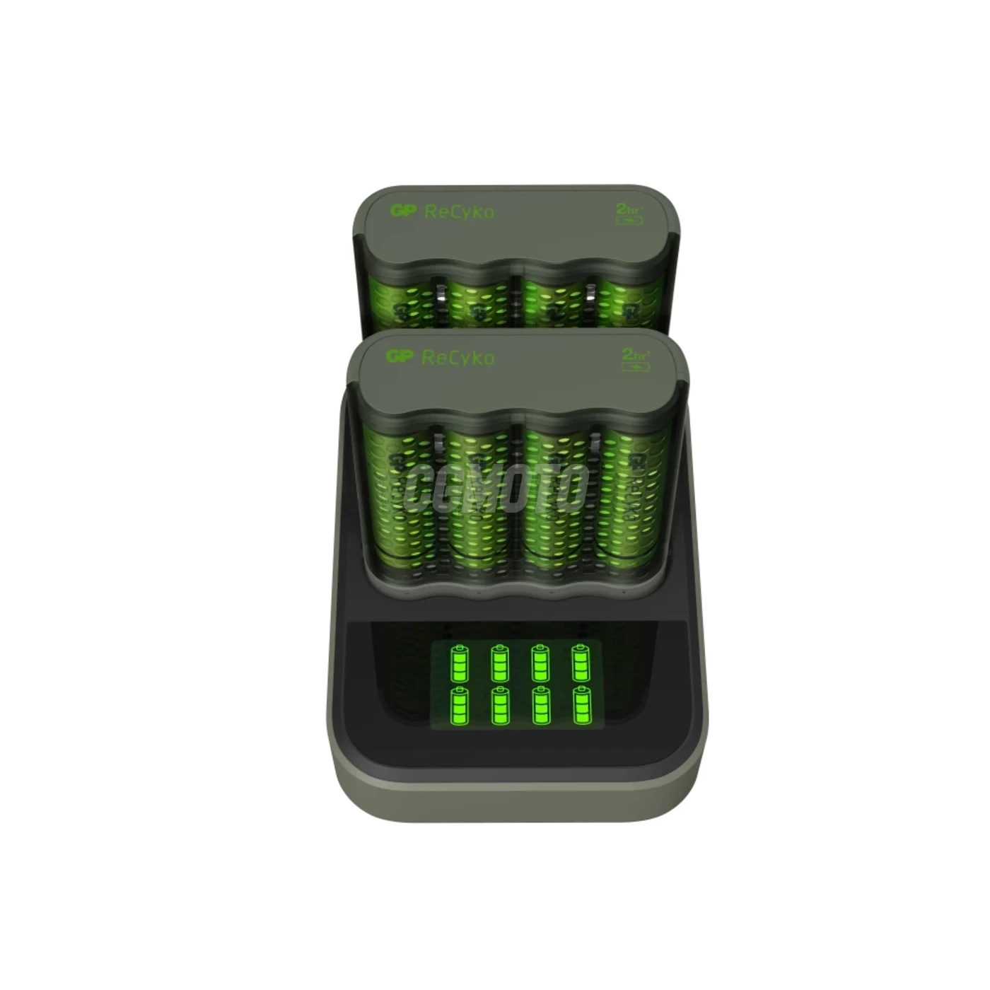 Caricabatterie rapido 2-4 ore M451 USB + 8 batterie NiMH AA  2600 mAh + stazione D851
