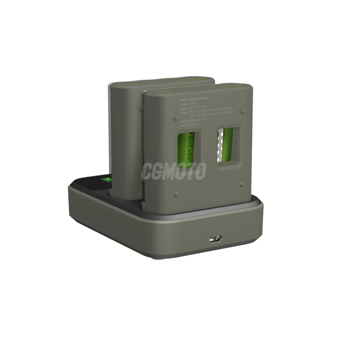 Caricabatterie rapido 2-4 ore M451 USB + 8 batterie NiMH AA  2600 mAh + stazione D851