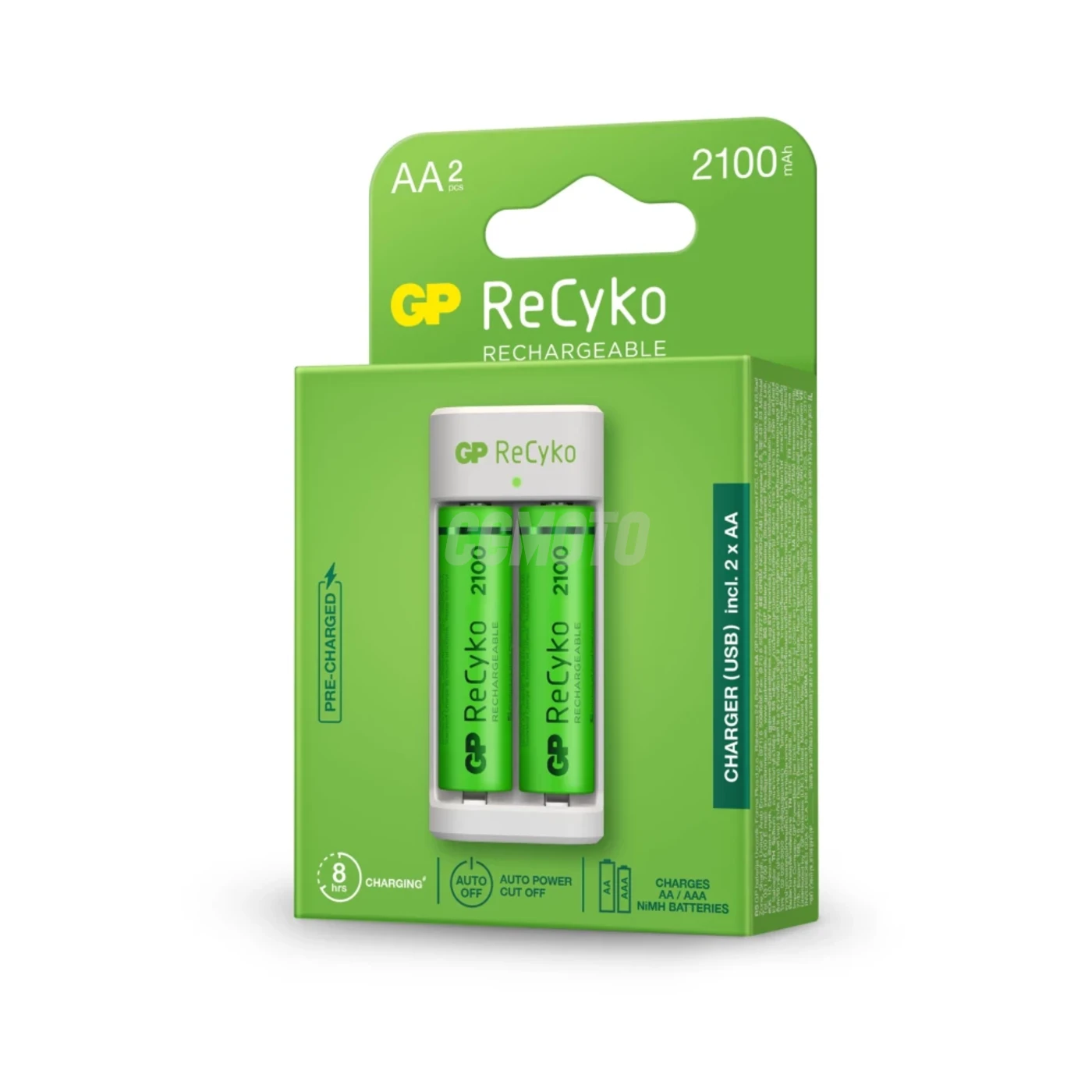 Caricabatterie standard GP E211 + 2 batterie NiMH AA 2100 mAh